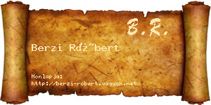 Berzi Róbert névjegykártya